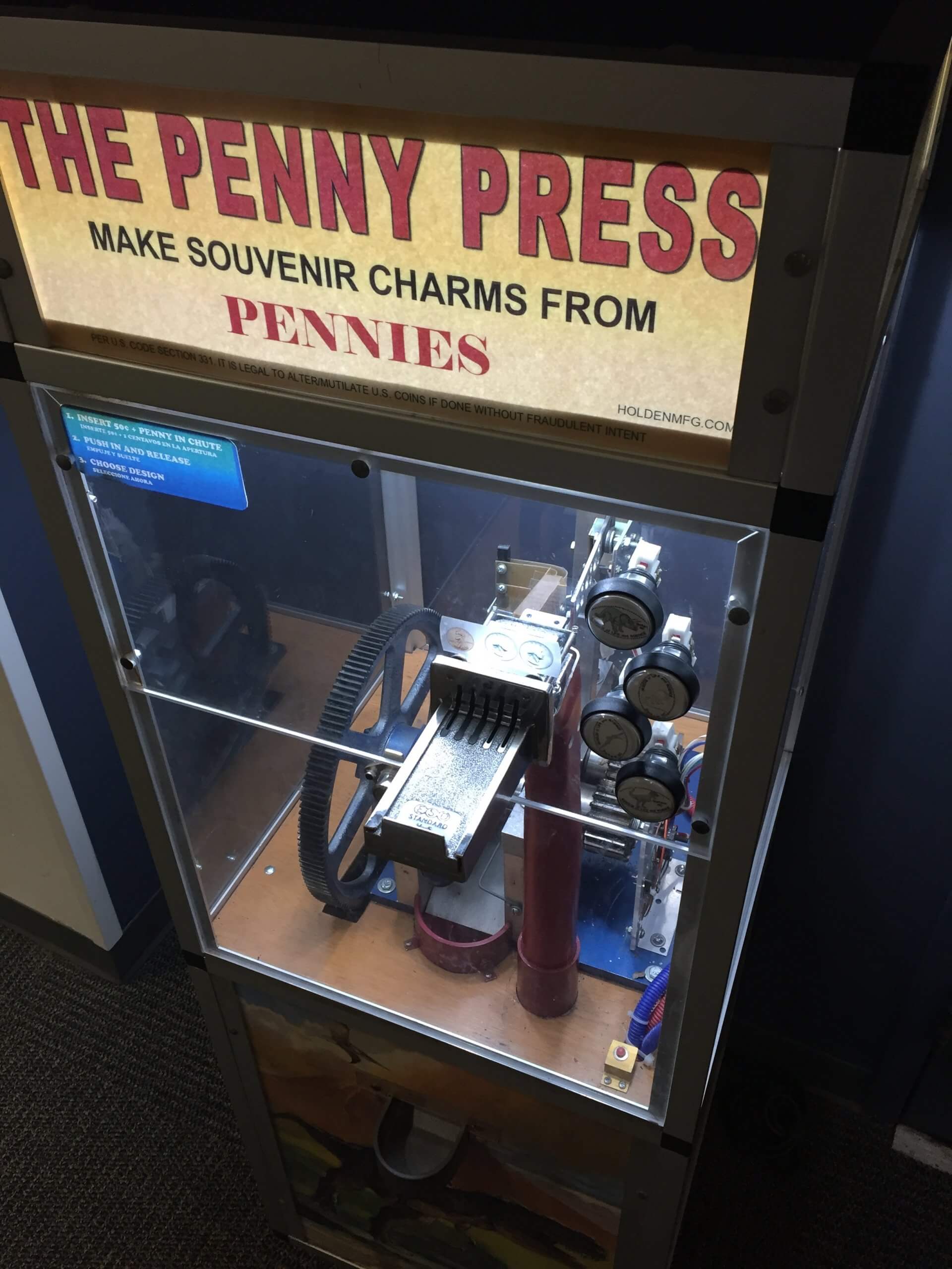 A photo of a penny press machine
