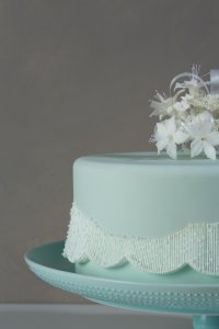 1-tier mint colored cake