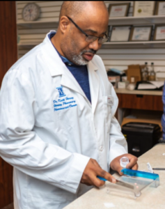 Pharmacist sorting medications
