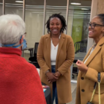 Three women talking