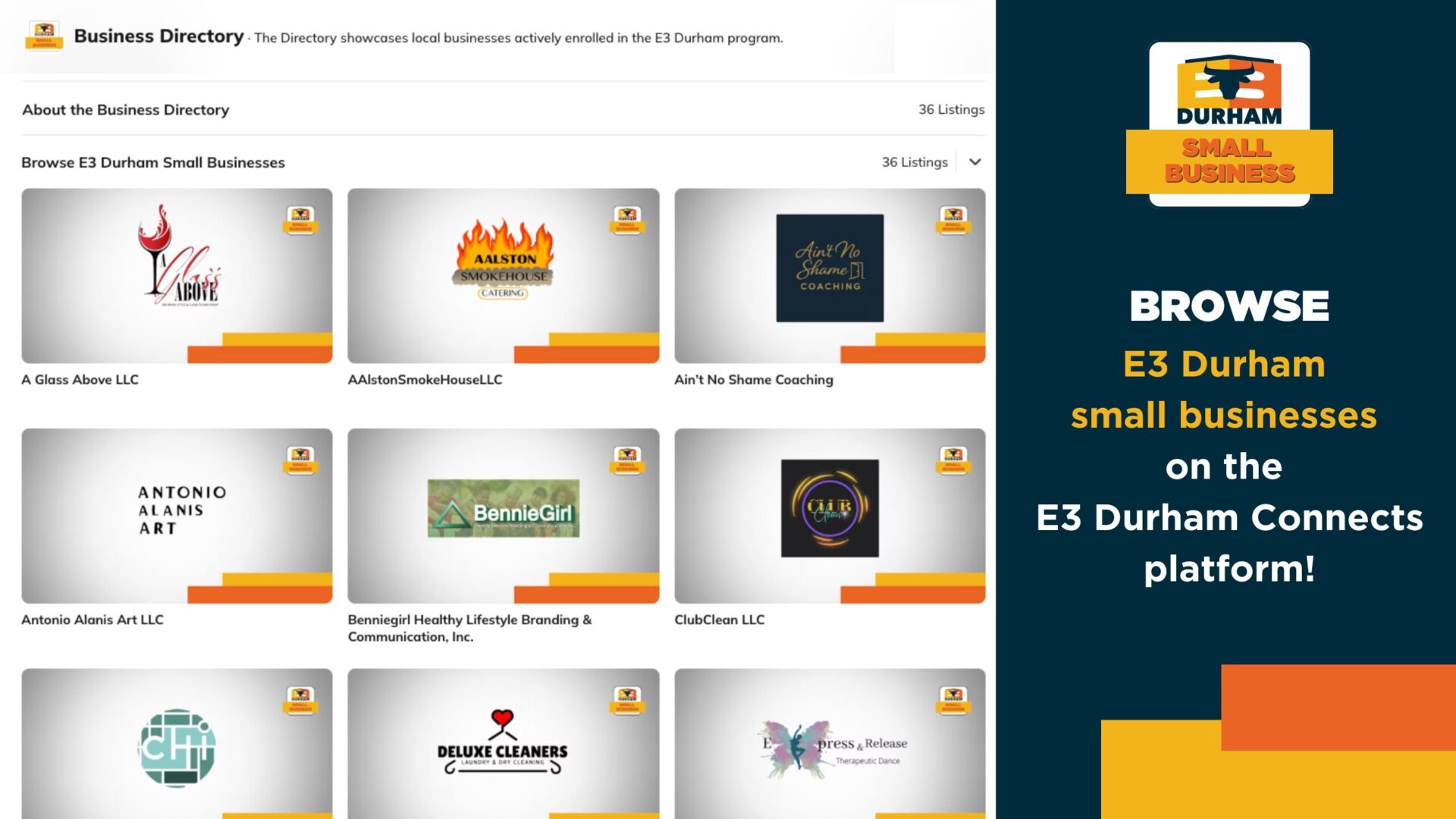 E3DC Business Directory webpage image
