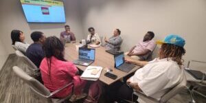 A group in a small classroom setting